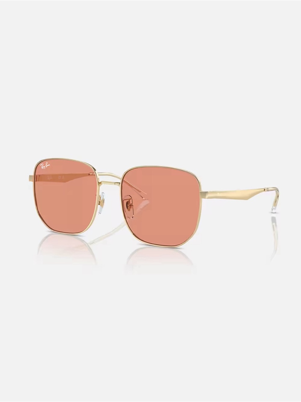 Ray-Ban Women's Gold Frame Sunglasses with Orange Tinted Lenses